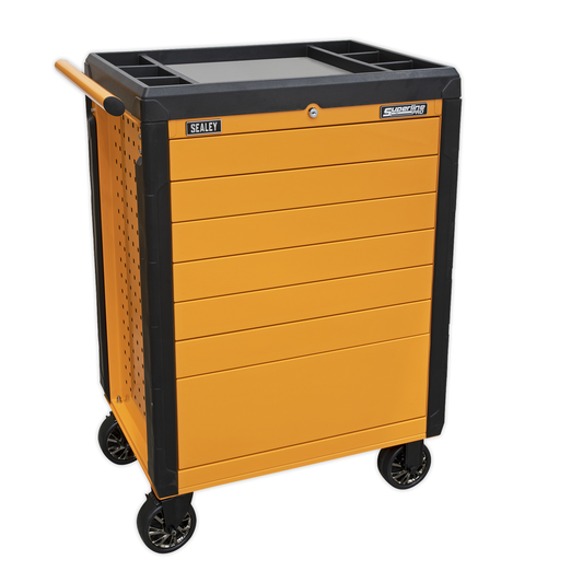 Superline Pro APPD7O Superline PRO® Push-To-Open Rollcab 7 Drawer - Orange