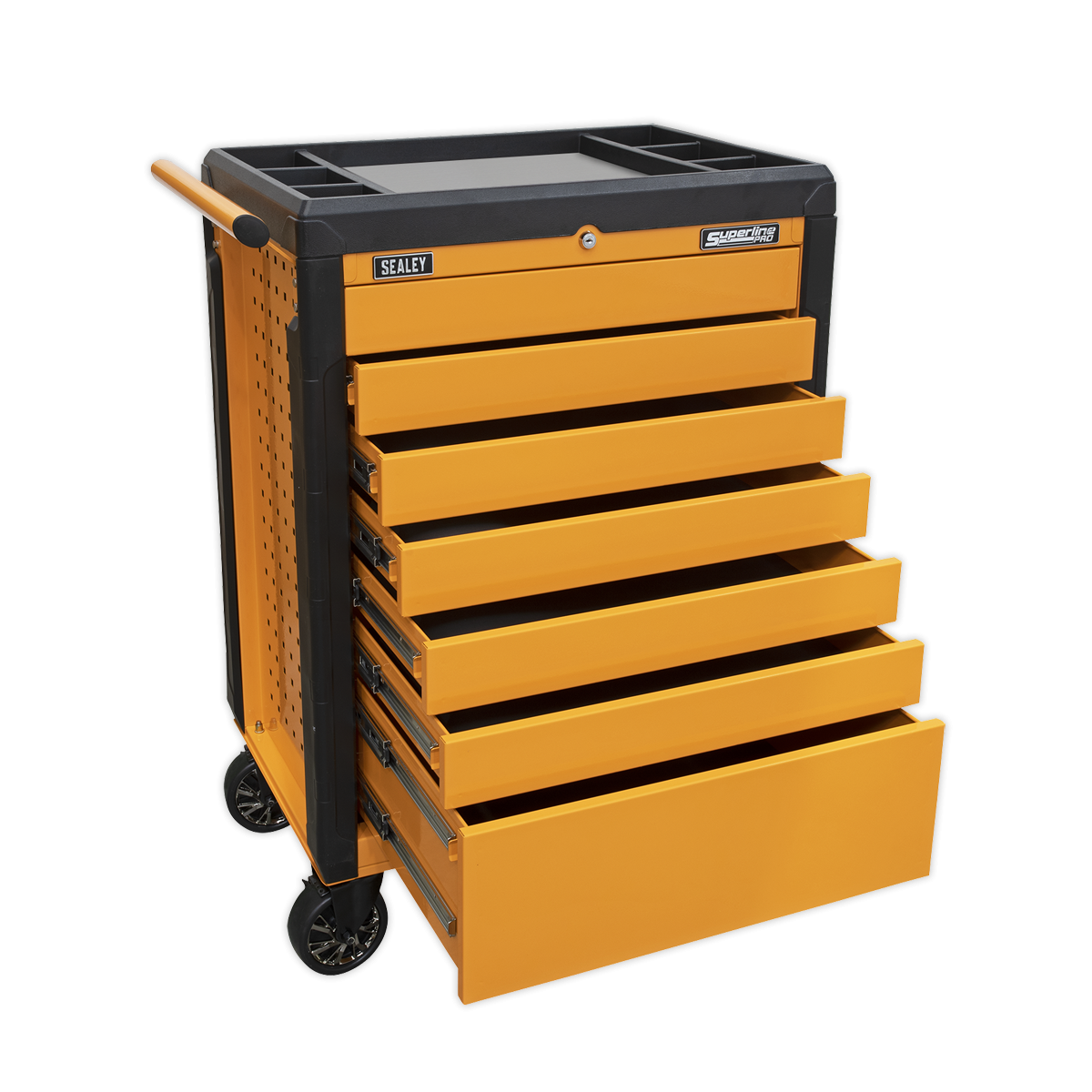 Superline Pro APPD7O Superline PRO® Push-To-Open Rollcab 7 Drawer - Orange