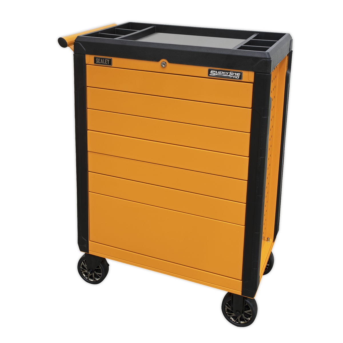 Superline Pro APPD7O Superline PRO® Push-To-Open Rollcab 7 Drawer - Orange