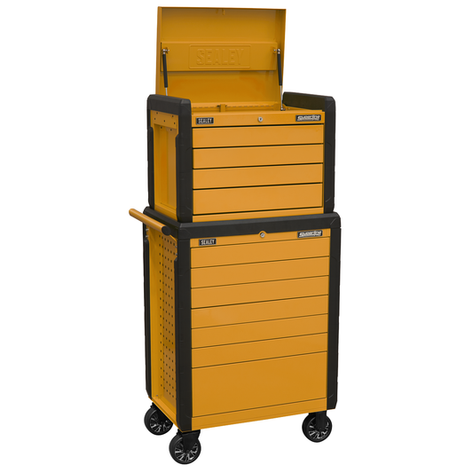 Superline Pro APPDSTACKO Superline PRO® Push-To-Open Topchest & Rollcab Combination 11 Drawer - Orange