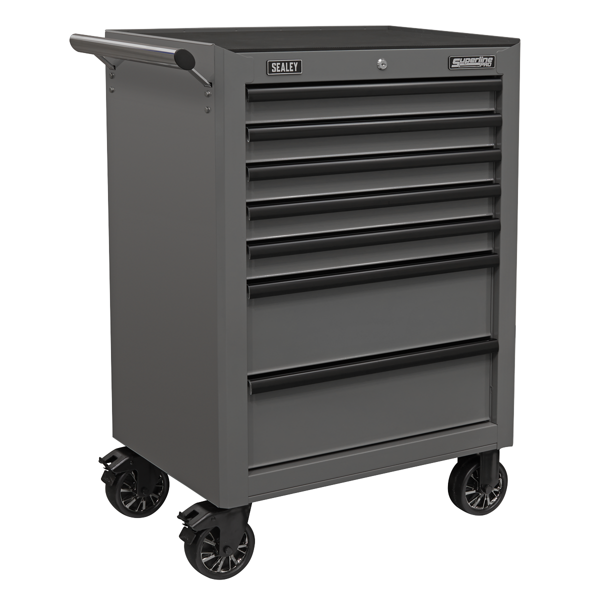 Superline Pro APSTACKTGR Superline PRO® Topchest, Mid-Box Tool Chest & Rollcab Combination 14 Drawer - Grey