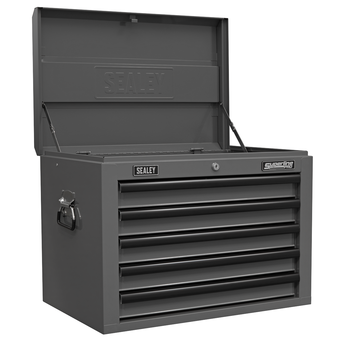 Superline Pro APSTACKTGR Superline PRO® Topchest, Mid-Box Tool Chest & Rollcab Combination 14 Drawer - Grey