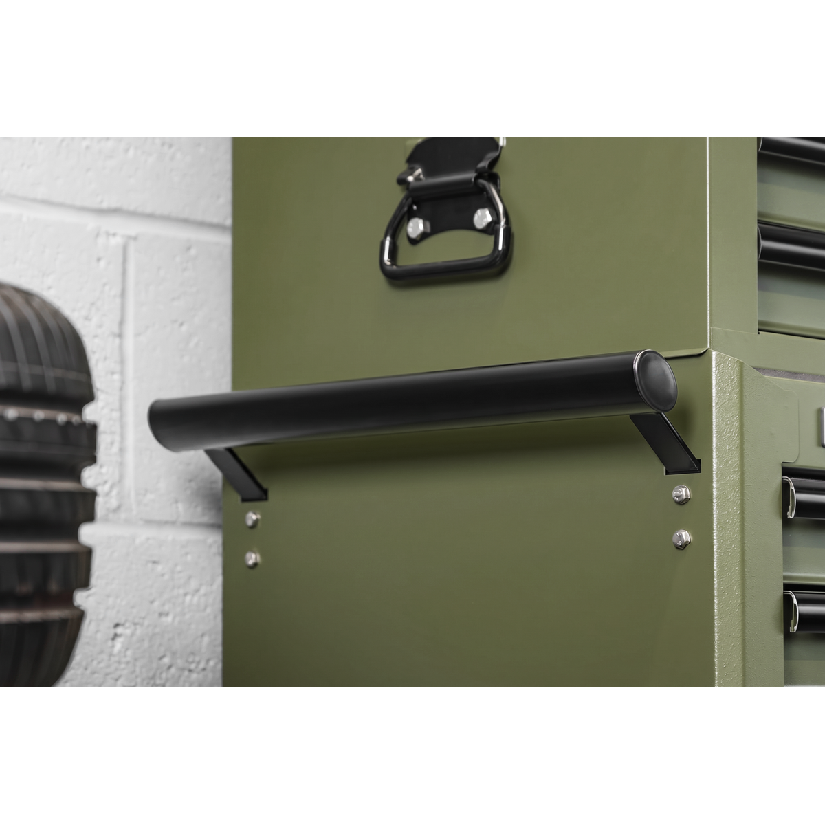 Superline Pro APSTACKTK Superline PRO® Topchest, Mid-Box Tool Chest & Rollcab Combination 14 Drawer - Khaki