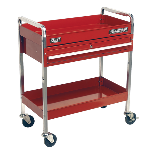 Superline Pro CX101D Superline PRO® Heavy-Duty Trolley with Lockable Drawer 2-Level