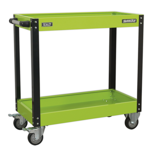 Superline Pro CX109HV Superline PRO® Heavy-Duty Workshop Trolley 2-Level - Hi-Vis Green