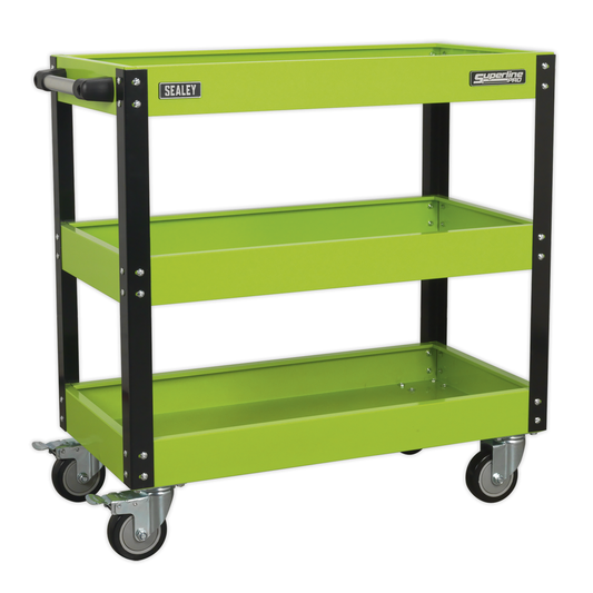 Superline Pro CX110HV Superline PRO® Heavy-Duty Workshop Trolley 3-Level - Hi-Vis Green