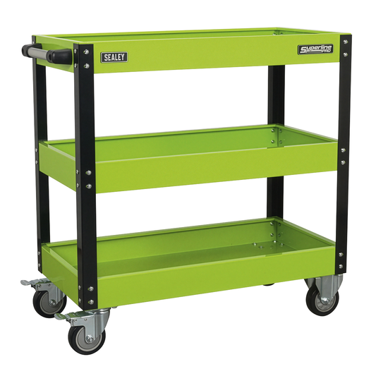 Superline Pro CX110HV Superline PRO® Heavy-Duty Workshop Trolley 3-Level - Hi-Vis Green