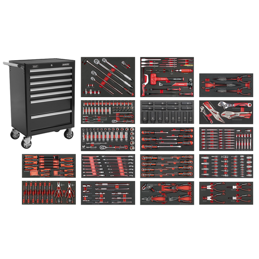 Superline Pro SPTCOMBO4B Superline PRO® Rollcab 7 Drawer with 305pc Tool Kit - Black