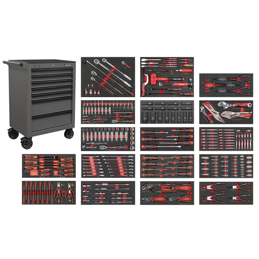 Superline Pro SPTCOMBO4G Superline PRO® Rollcab 7 Drawer with 305pc Tool Kit - Grey