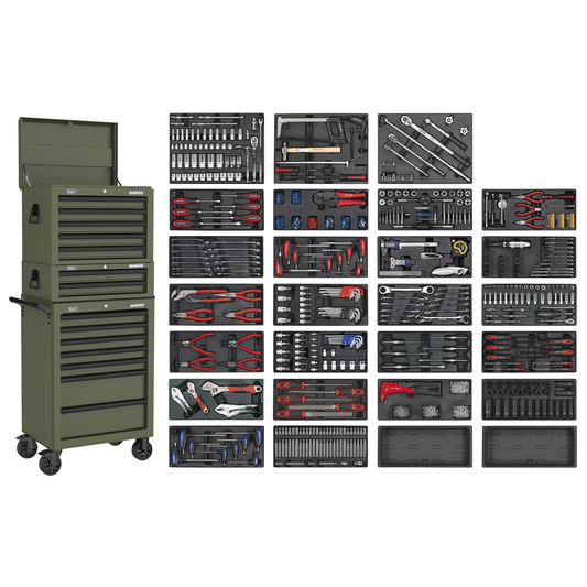 Superline Pro SPTKCOMBO1 Superline PRO® Tool Chest Combination 14 Drawer with 1179pc Tool Kit - Khaki