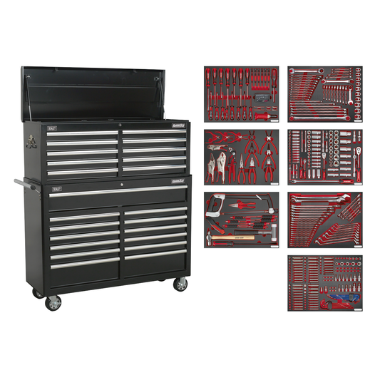 Superline Pro TBTPBCOMBO4 Superline PRO® Tool Chest Combination 23 Drawer with 446pc Tool Kit - Black