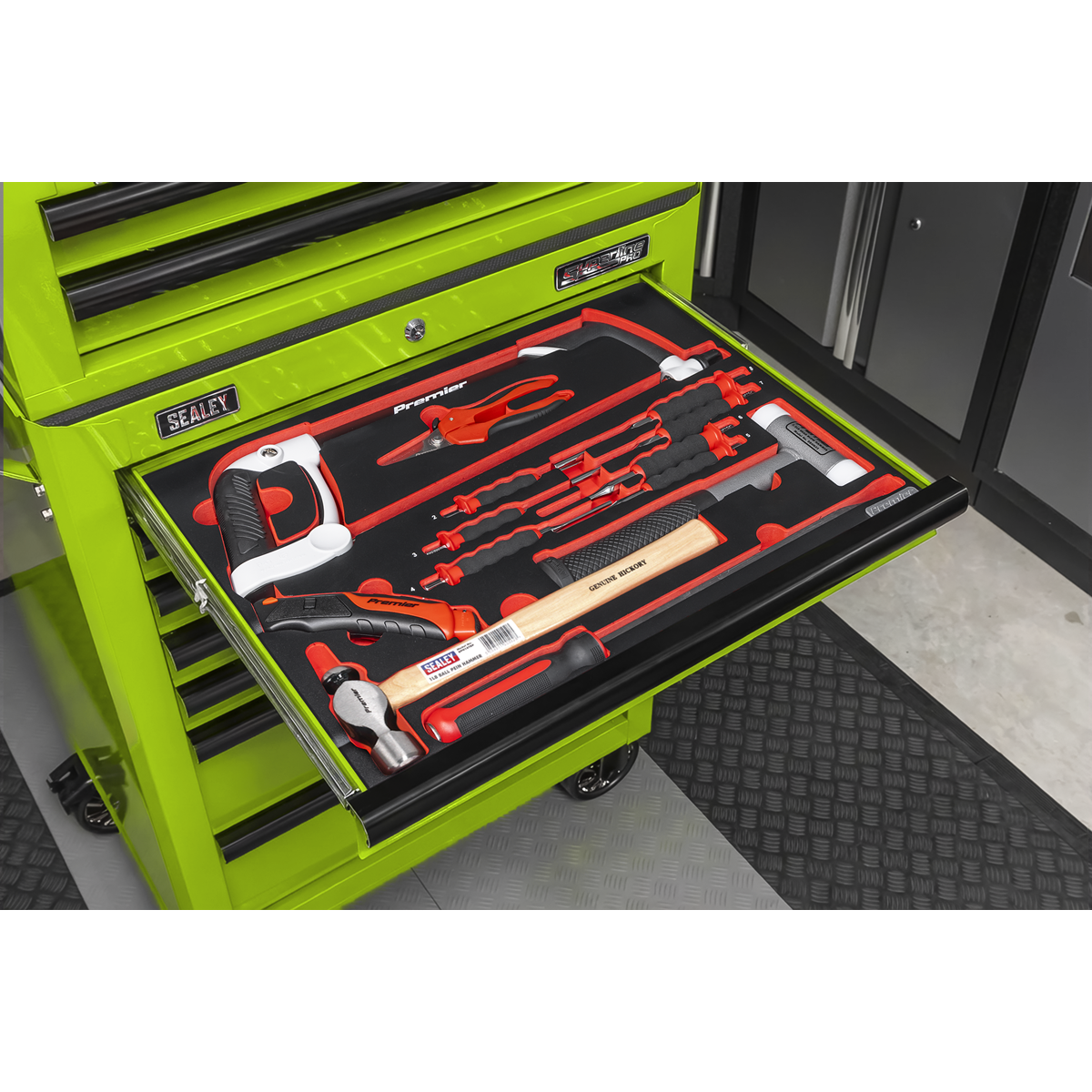 Superline Pro TBTPCOMBO7 Superline PRO® Tool Chest Combination 14 Drawer with 446pc Tool Kit - Green