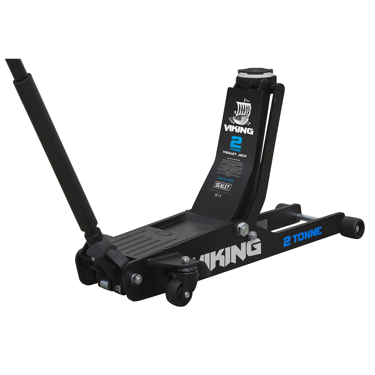 Viking 2100TB Viking Low Profile Professional Long Reach Trolley Jack with Rocket Lift 2 Tonne