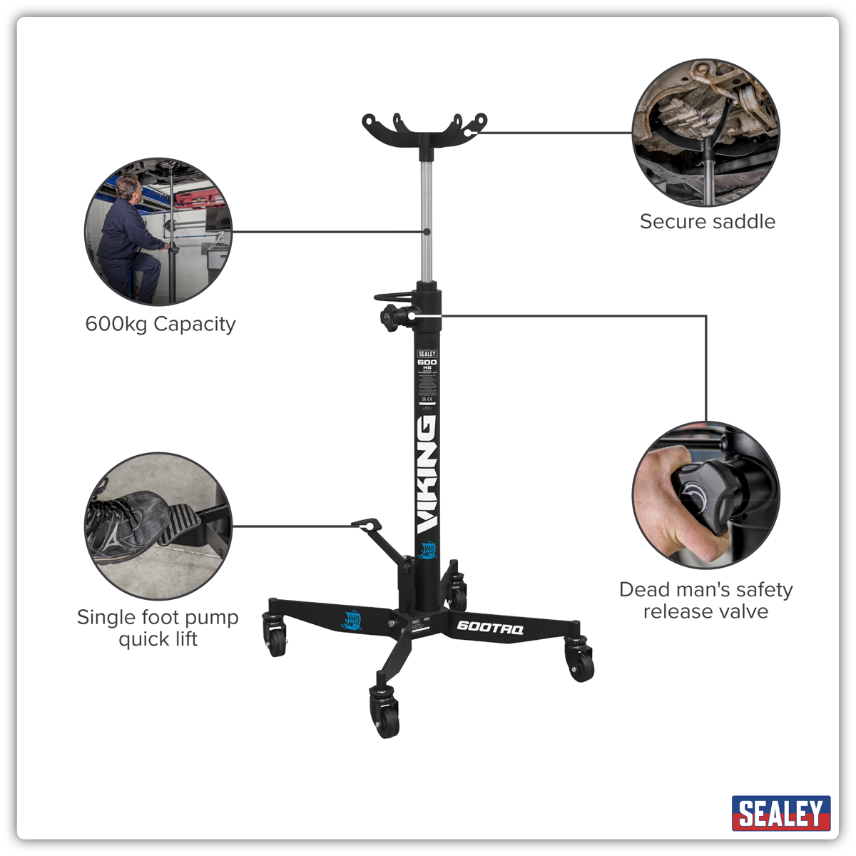 Viking 600TRQ Viking Vertical Transmission Jack with Quick Lift 600kg