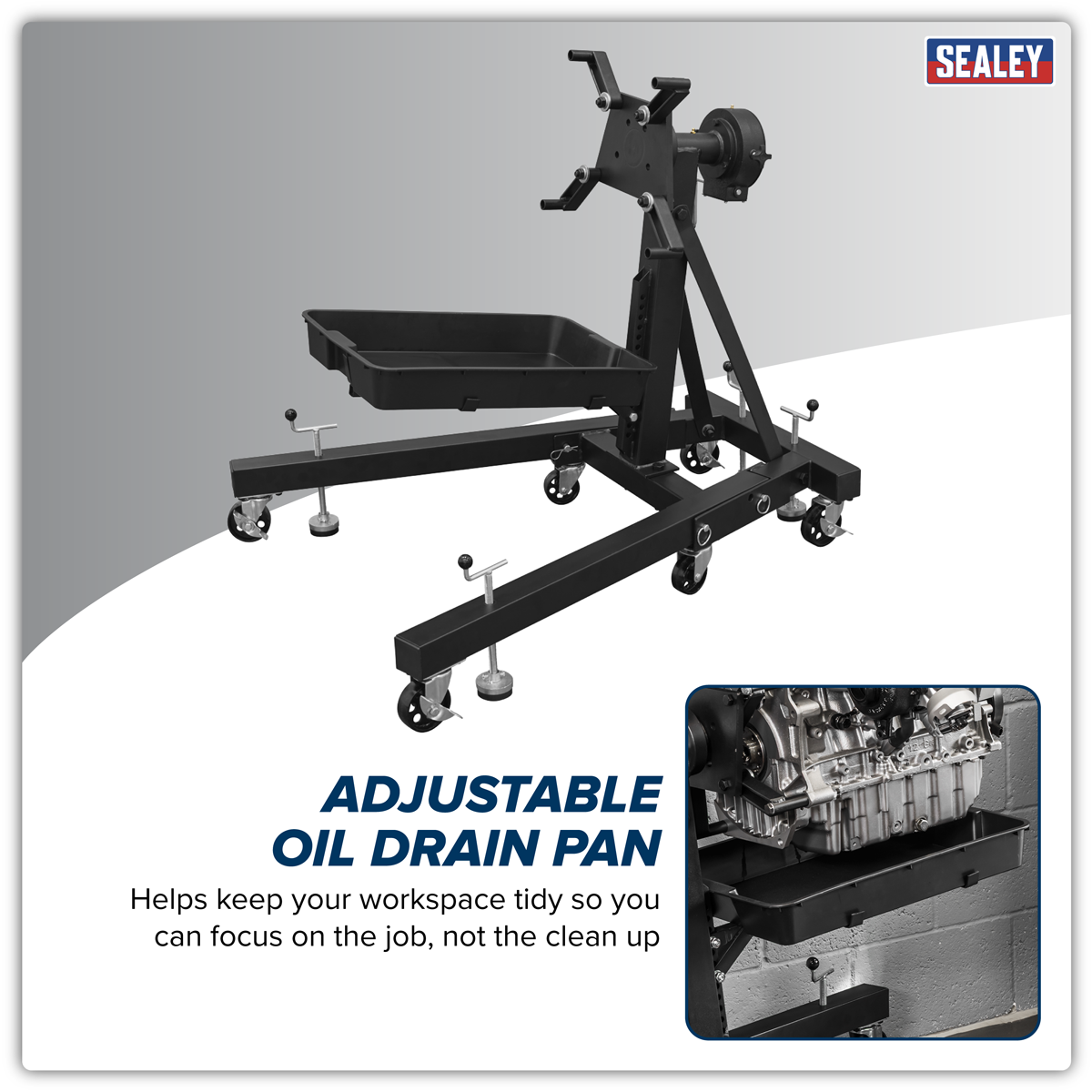 Viking ES680DS Viking Folding 360º Rotating Engine Stand with Geared Handle & Drain Pan