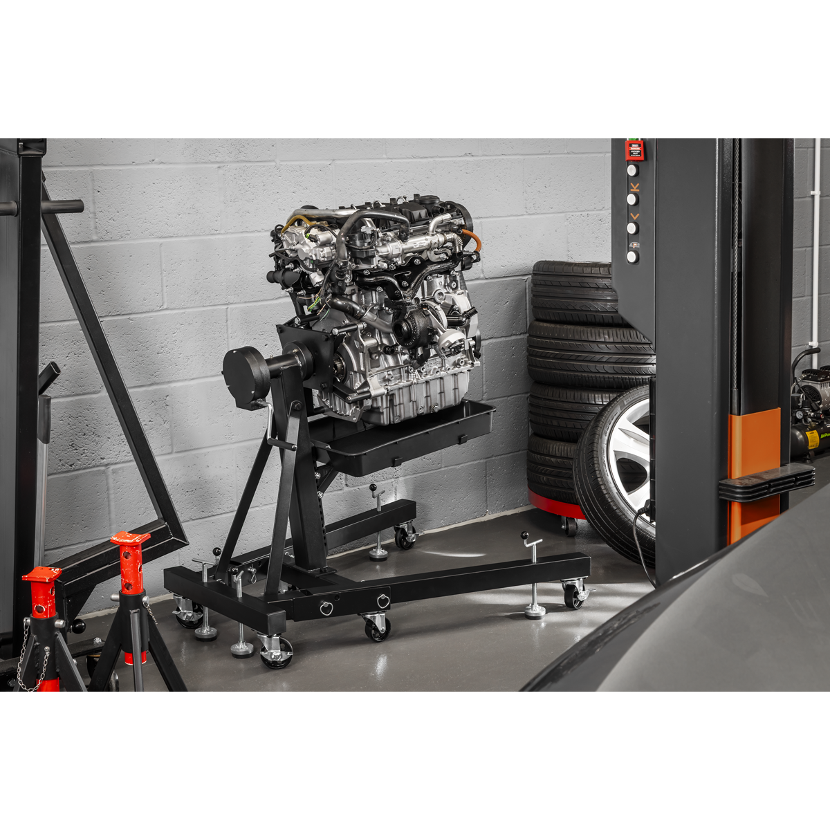 Viking ES680DS Viking Folding 360º Rotating Engine Stand with Geared Handle & Drain Pan