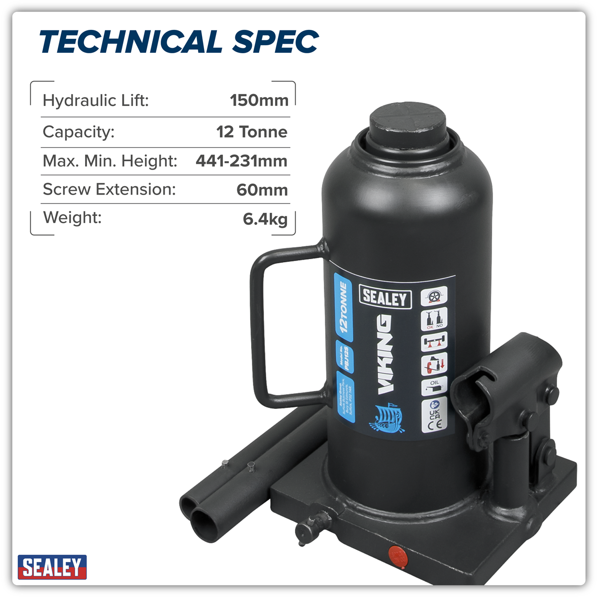 Viking PBJ12S Viking Bottle Jack 12 Tonne