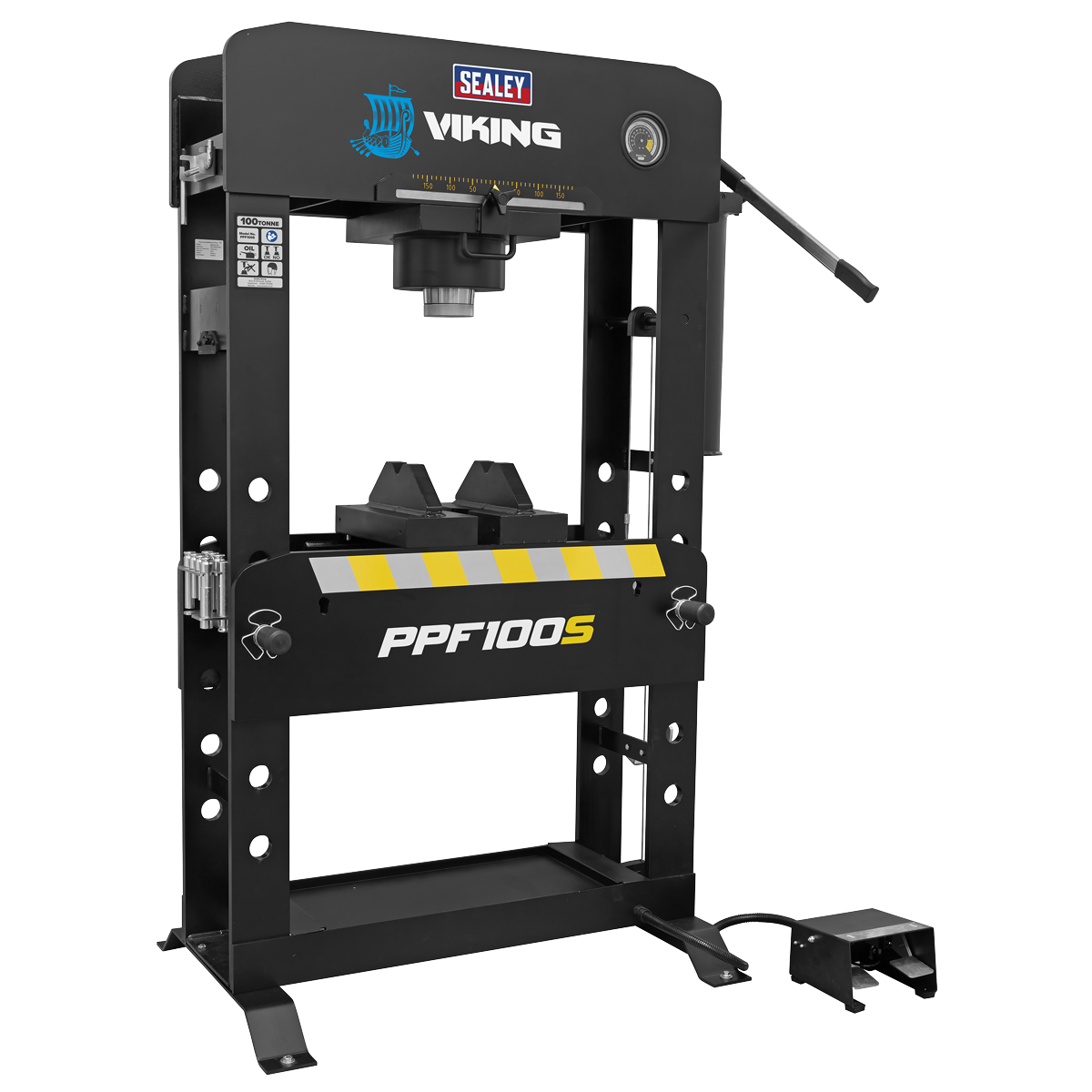 Viking PPF100S Viking Floor Type Air/Hydraulic Press with Sliding Ram & Foot Pedal 100 Tonne