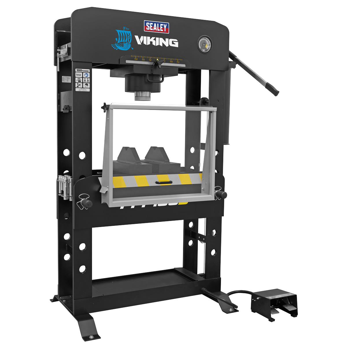 Viking PPF100S Viking Floor Type Air/Hydraulic Press with Sliding Ram & Foot Pedal 100 Tonne