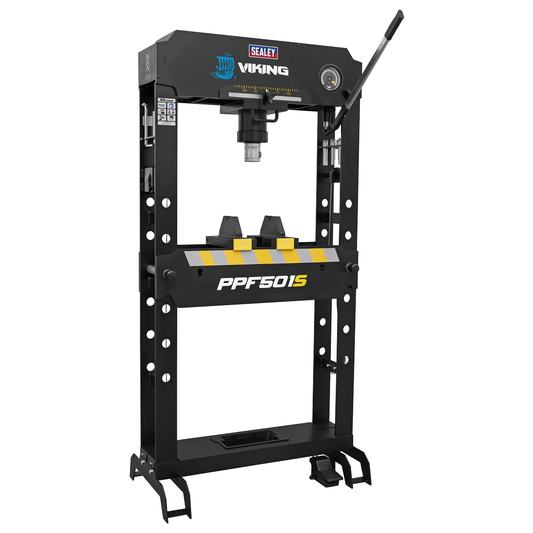 Viking PPF501S Viking Floor Type Air/Hydraulic Press with Sliding Ram and Foot Pedal 50 Tonne