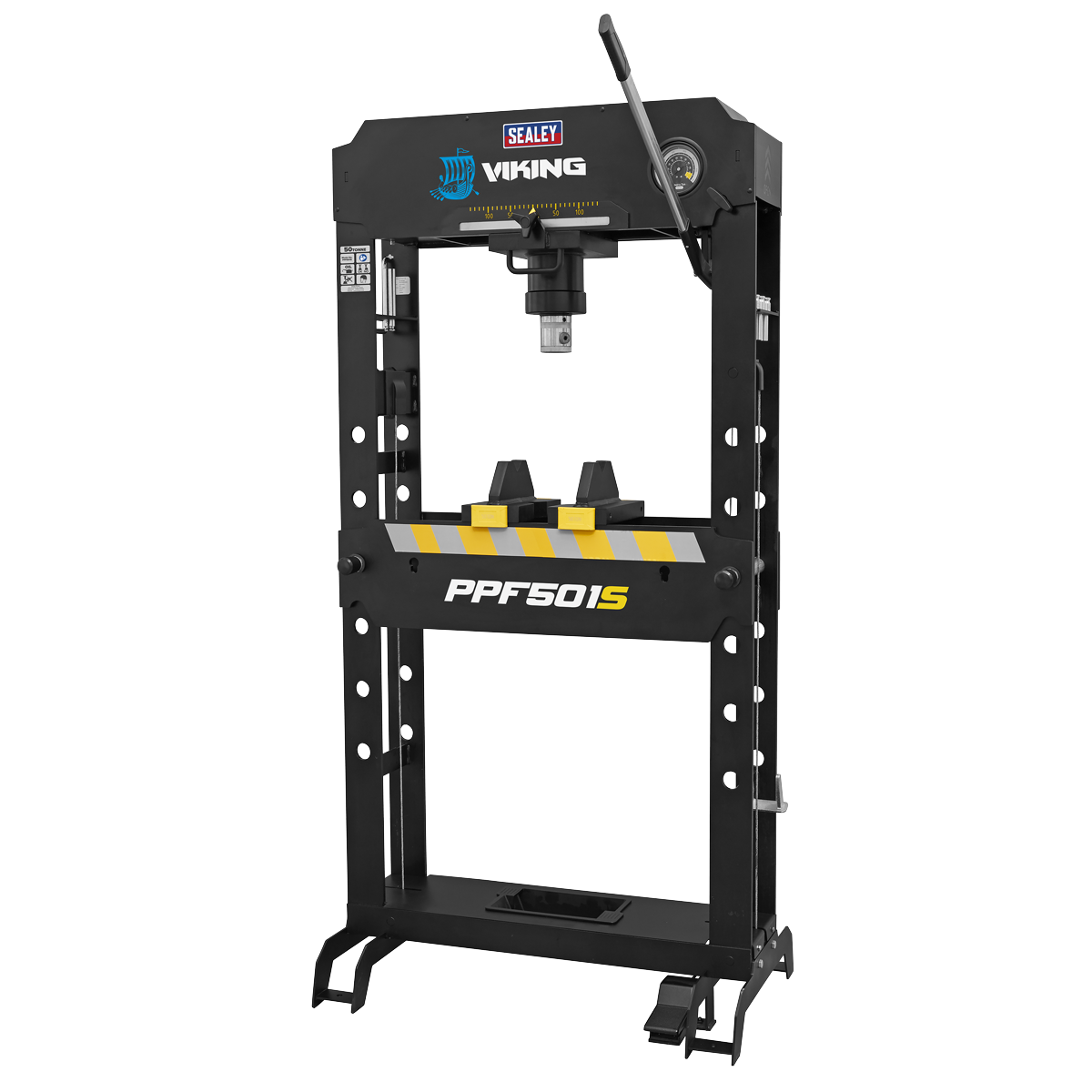 Viking PPF501S Viking Floor Type Air/Hydraulic Press with Sliding Ram and Foot Pedal 50 Tonne