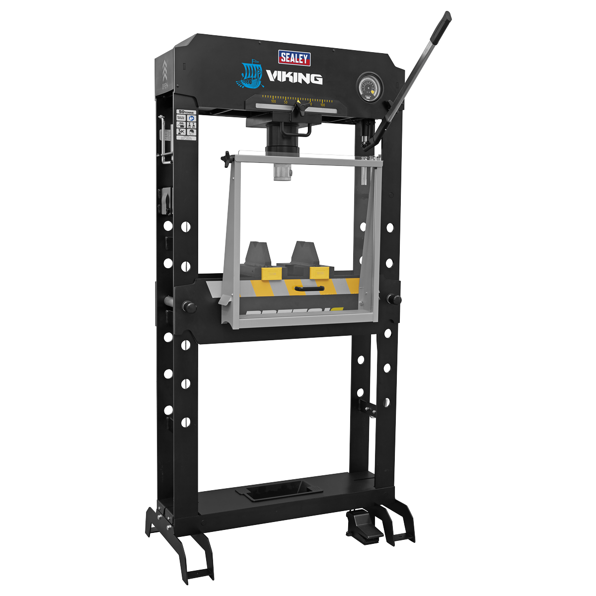 Viking PPF501S Viking Floor Type Air/Hydraulic Press with Sliding Ram and Foot Pedal 50 Tonne