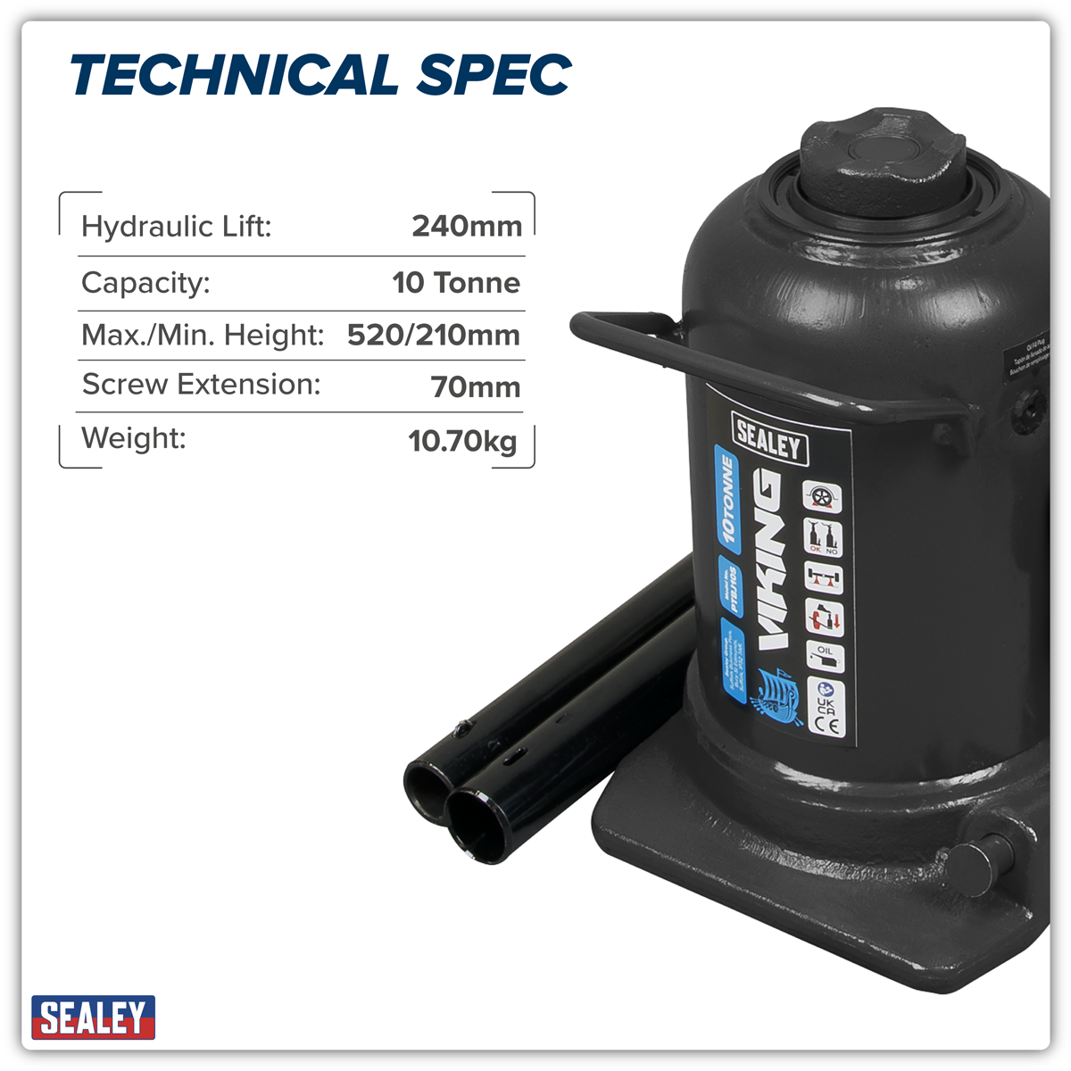 Viking PTBJ10S Viking Telescopic Bottle Jack 10 Tonne