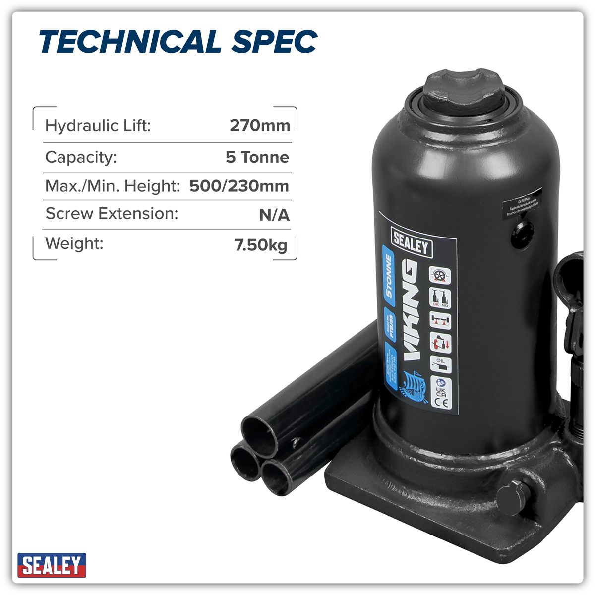 Viking PTBJ5S Viking Telescopic Bottle Jack 5 Tonne