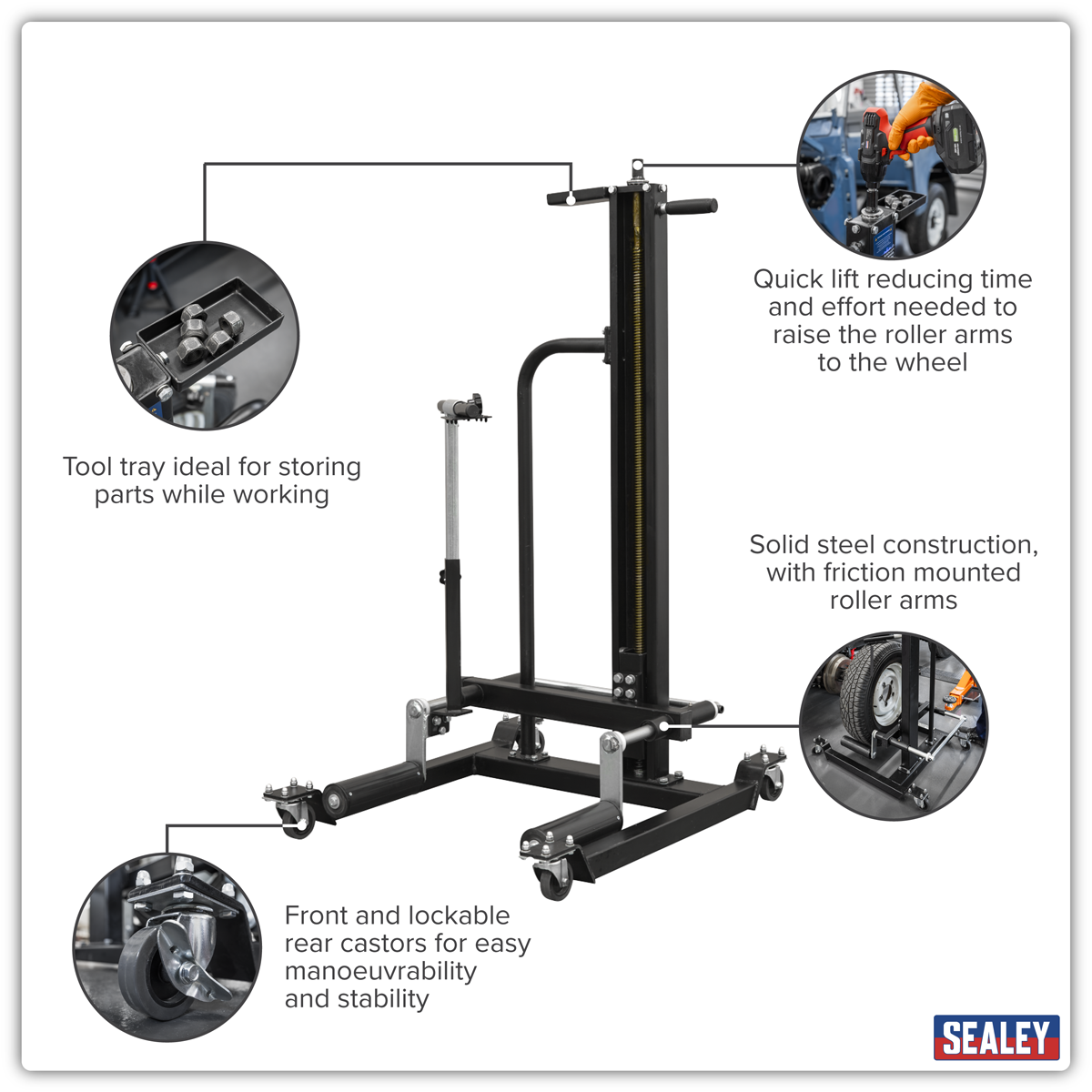 Viking WD50QLS Viking Quick Lift Wheel Removal/Lifter Trolley 50kg Capacity