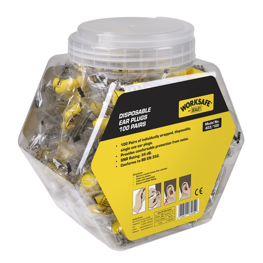 Worksafe 403/100 Worksafe® Disposable Ear Plugs - 100 Pairs