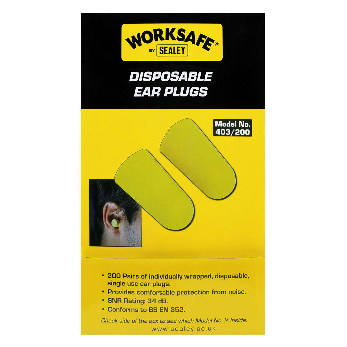 Worksafe 403/200 Worksafe® Disposable Ear Plugs - 200 Pairs