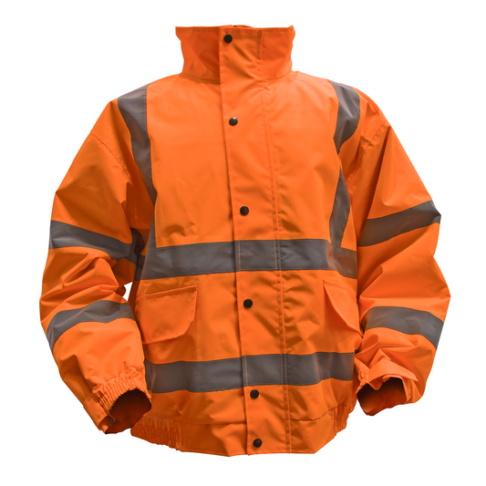 Worksafe 802LO Worksafe® Hi-Vis Orange Jacket with Quilted Lining, Elasticated Waist & Cuffs - Large