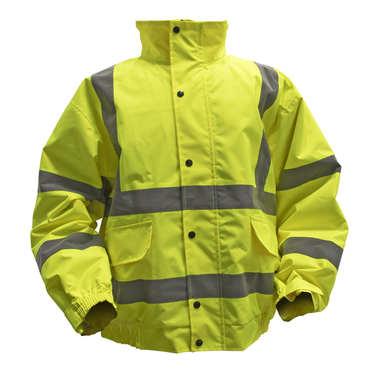 Worksafe 802L Worksafe® Hi-Vis Yellow Jacket with Quilted Lining, Elasticated Waist & Cuffs - Large