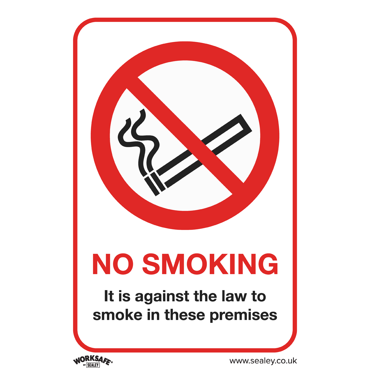 Worksafe SS12V1 Worksafe® No Smoking On Premises Safety Sign - Self-Adhesive Vinyl