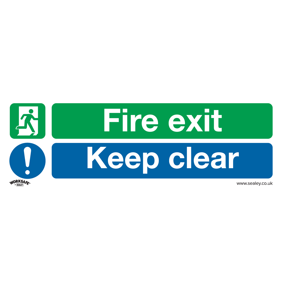 Worksafe SS18V1 Worksafe® Fire Exit Keep Clear Safety Sign - Self-Adhesive Vinyl