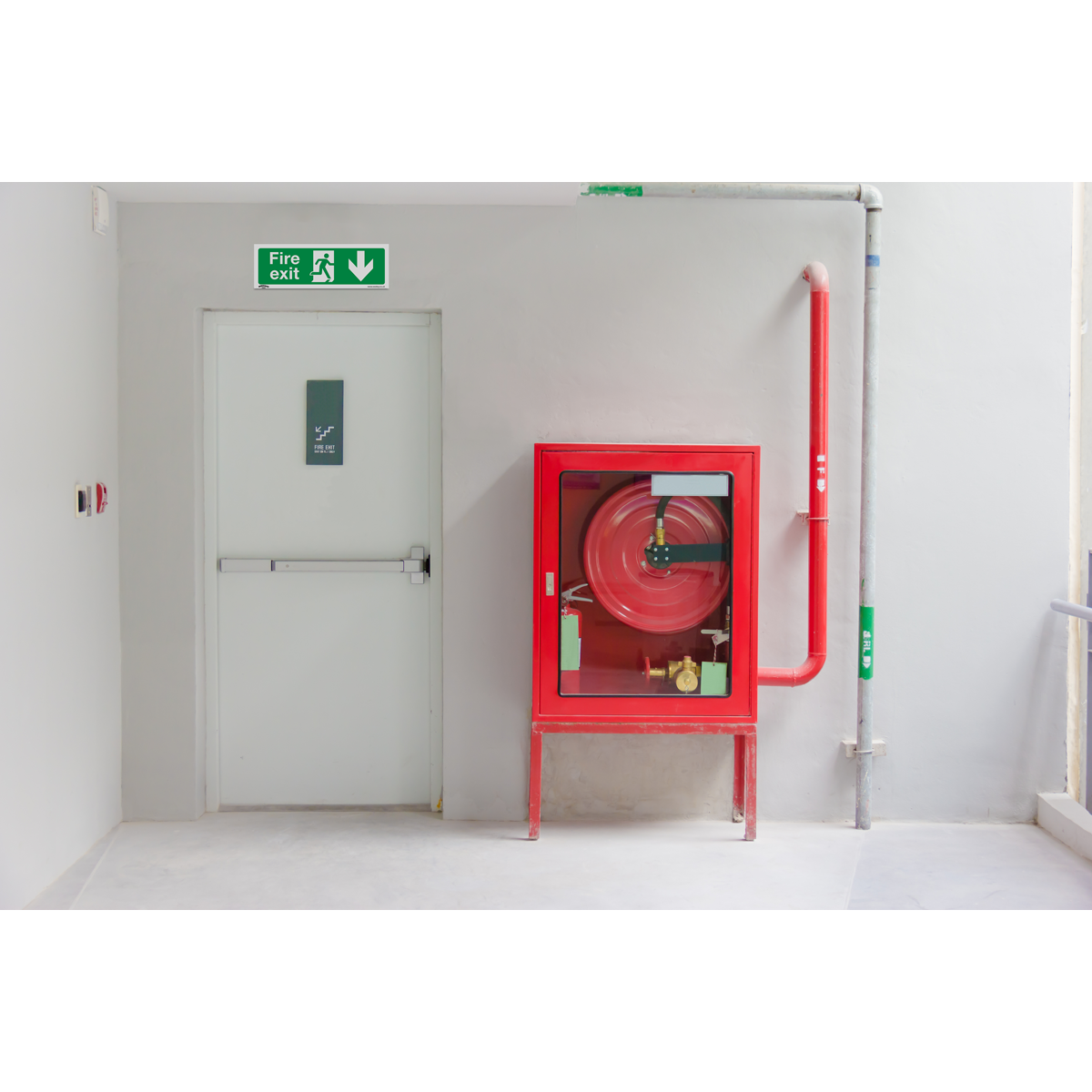 Worksafe SS22V1 Worksafe® Fire Exit (Down) Safety Sign - Self-Adhesive Vinyl
