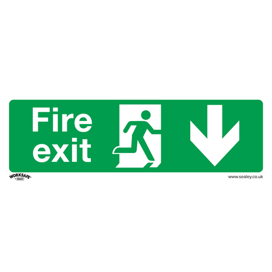Worksafe SS22V1 Worksafe® Fire Exit (Down) Safety Sign - Self-Adhesive Vinyl