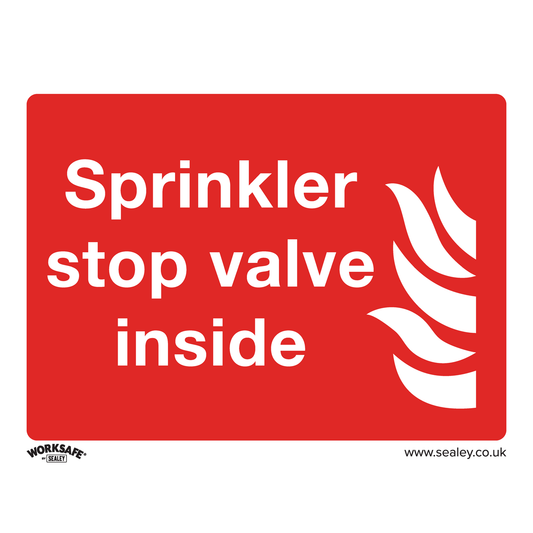 Worksafe SS23P1 Worksafe® Sprinkler Stop Valve Safety Sign - Rigid Plastic