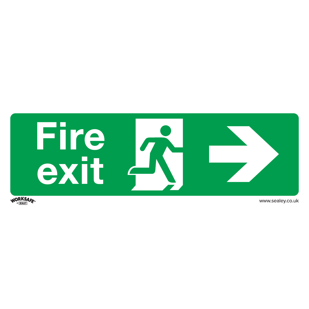 Worksafe SS24P1 Worksafe® Fire Exit (Right) Safety Sign - Rigid Plastic