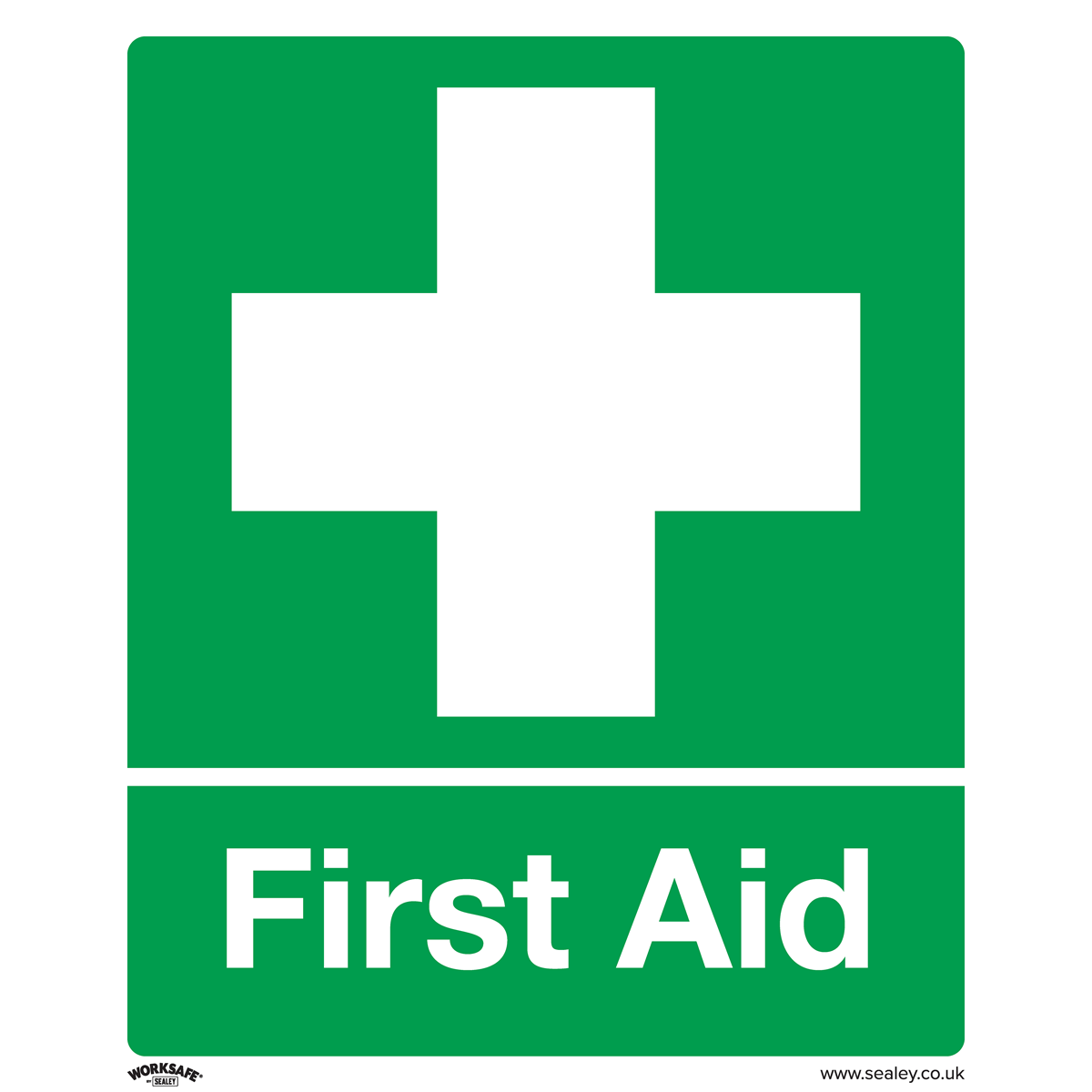 Worksafe SS26V10 Worksafe® First Aid Safety Sign, Self-Adhesive Vinyl - Pack of 10