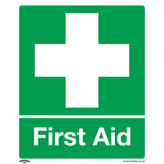 Worksafe SS26V1 Worksafe® First Aid Safety Sign - Self-Adhesive Vinyl