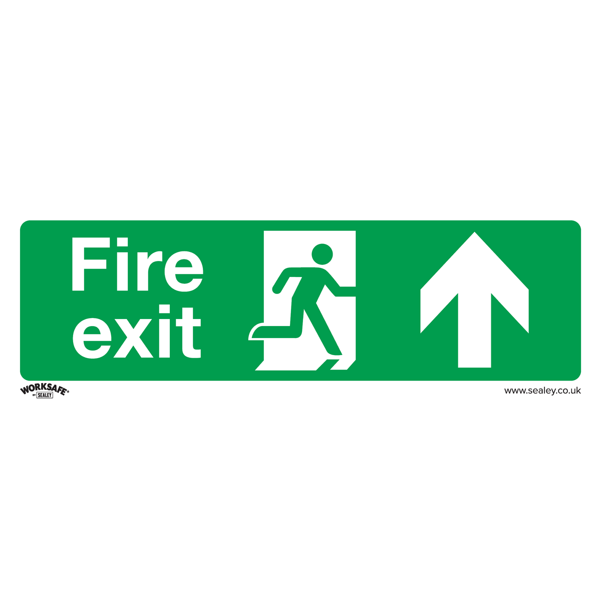 Worksafe SS28P1 Worksafe® Fire Exit (Up) Safety Sign - Rigid Plastic