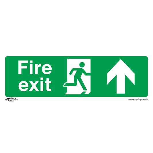 Worksafe SS28V1 Worksafe® Fire Exit (Up) Safety Sign - Self-Adhesive Vinyl