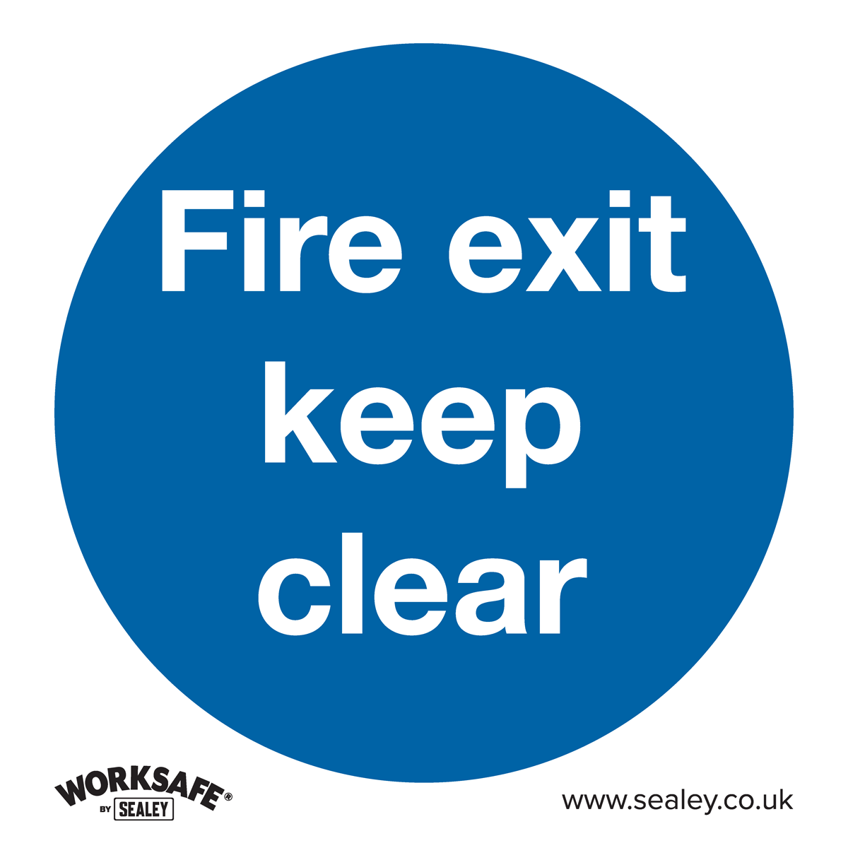 Worksafe SS2V1 Worksafe® Fire Exit Keep Clear Safety Sign - Self-Adhesive Vinyl