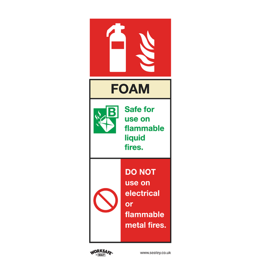 Worksafe SS30V1 Worksafe® Foam Fire Extinguisher Safety Sign - Self-Adhesive Vinyl
