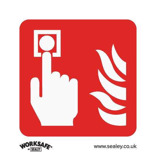 Worksafe SS31P10 Worksafe® Fire Alarm Symbol Safety Sign, Rigid Plastic - Pack of 10