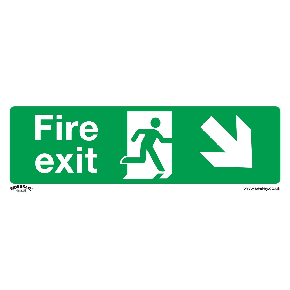 Worksafe SS36P1 Worksafe® Fire Exit (Down Right) Safety Sign - Rigid Plastic