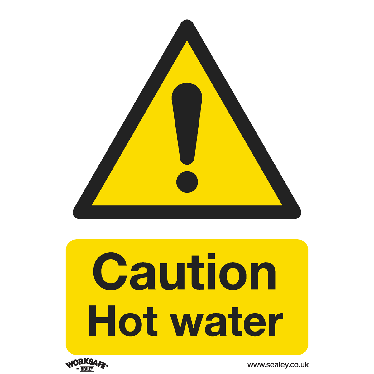 Worksafe SS38V1 Worksafe® Caution Hot Water Safety Sign - Self-Adhesive Vinyl