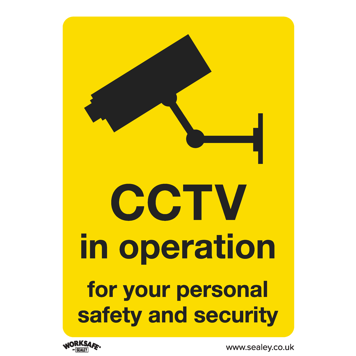 Worksafe SS40P10 Worksafe® CCTV Safety Sign, Rigid Plastic - Pack of 10