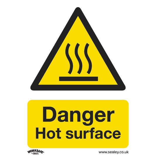 Worksafe SS42P1 Worksafe® Danger Hot Surface Safety Sign - Rigid Plastic